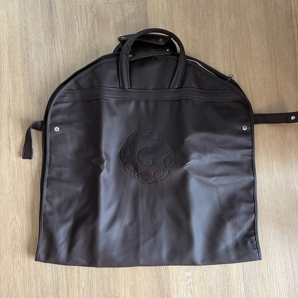 Dark Brown Leather Garment Bag